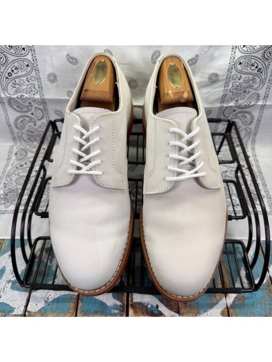 VTG 80\'s Dexter White NuBuck Oxford Red Rubber XL Lite Soles Made In USA 10M EUC main image 5